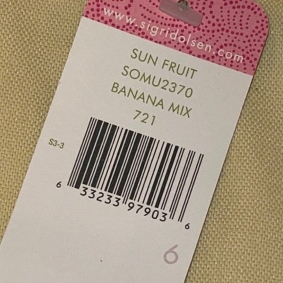NWT Sigrid Olsen Yellow Sun fruit Banana Mixed Cotton Blend Pant Sz. 6 - Picture 17 of 17
